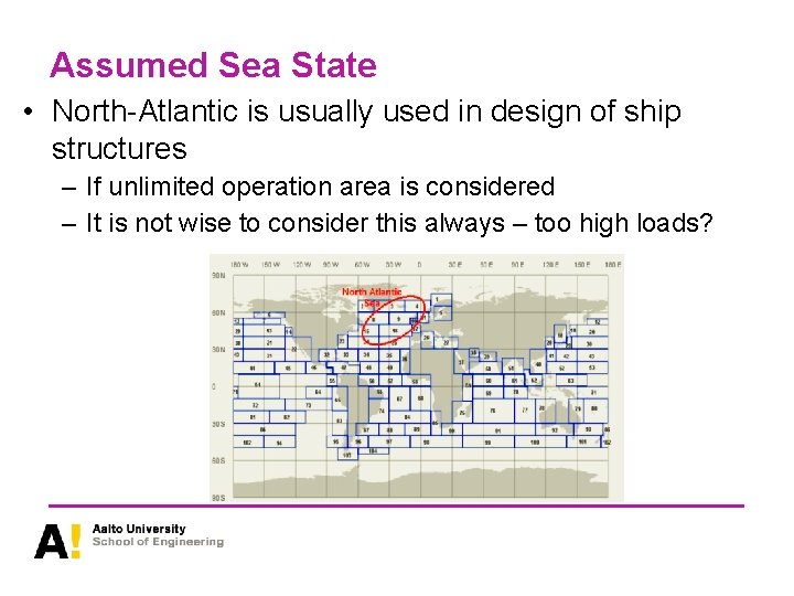 Assumed Sea State • North-Atlantic is usually used in design of ship structures –