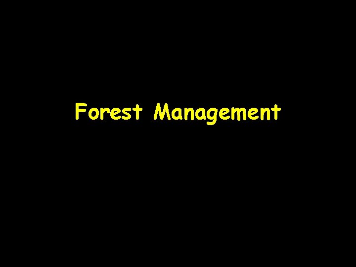 Forest Management Forest Management