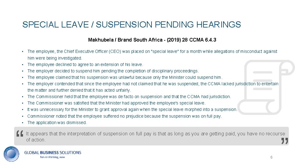 SPECIAL LEAVE / SUSPENSION PENDING HEARINGS Makhubela / Brand South Africa - (2019) 28