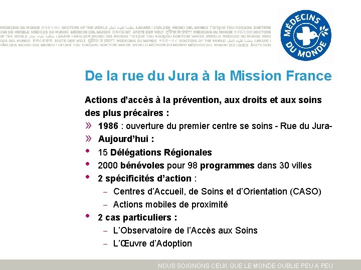 De la rue du Jura à la Mission France Actions d’accès à la prévention,
