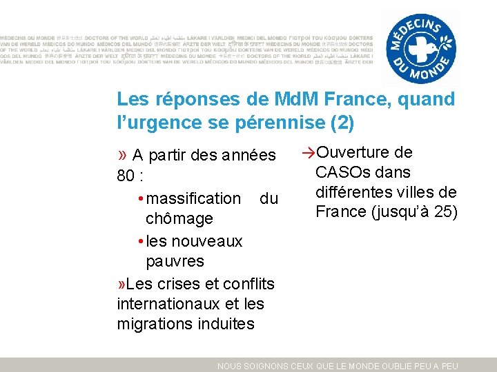 Les réponses de Md. M France, quand l’urgence se pérennise (2) » A partir