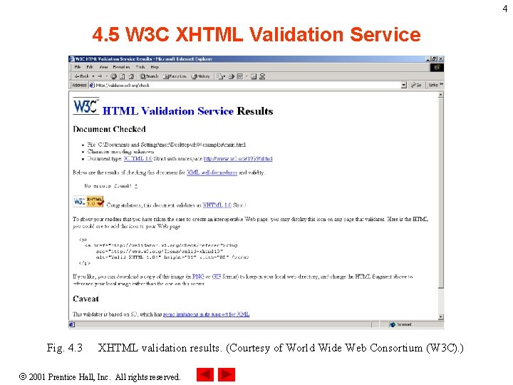 4 4. 5 W 3 C XHTML Validation Service Fig. 4. 3 XHTML validation 4 4. 5 W 3 C XHTML Validation Service Fig. 4. 3 XHTML validation