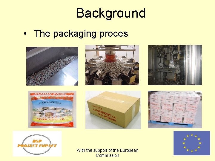 Background • The packaging proces With the support of the European Commission 