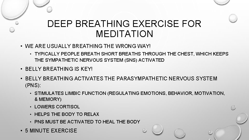 DEEP BREATHING EXERCISE FOR MEDITATION • WE ARE USUALLY BREATHING THE WRONG WAY! •