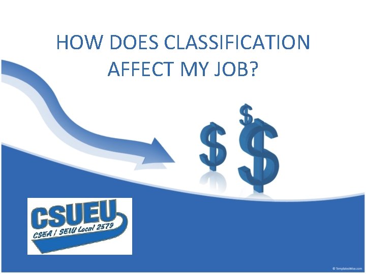 HOW DOES CLASSIFICATION AFFECT MY JOB? 