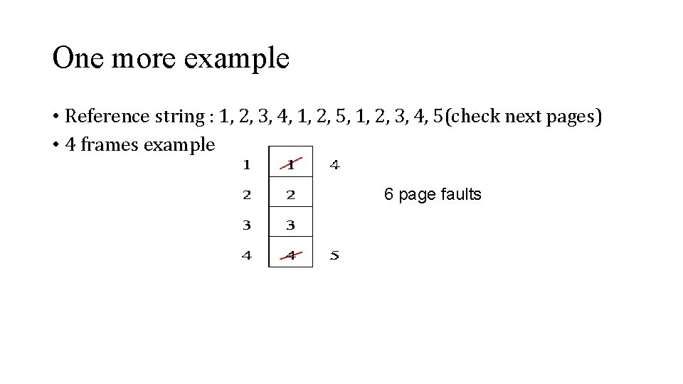 One more example • Reference string : 1, 2, 3, 4, 1, 2, 5, One more example • Reference string : 1, 2, 3, 4, 1, 2, 5,