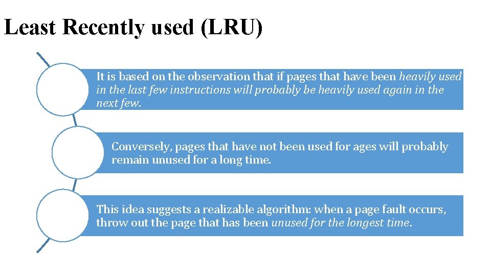 Least Recently used (LRU) It is based on the observation that if pages that Least Recently used (LRU) It is based on the observation that if pages that