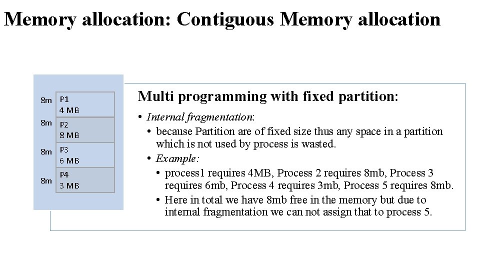 Memory allocation: Contiguous Memory allocation 8 m P 1 4 MB 8 m P Memory allocation: Contiguous Memory allocation 8 m P 1 4 MB 8 m P