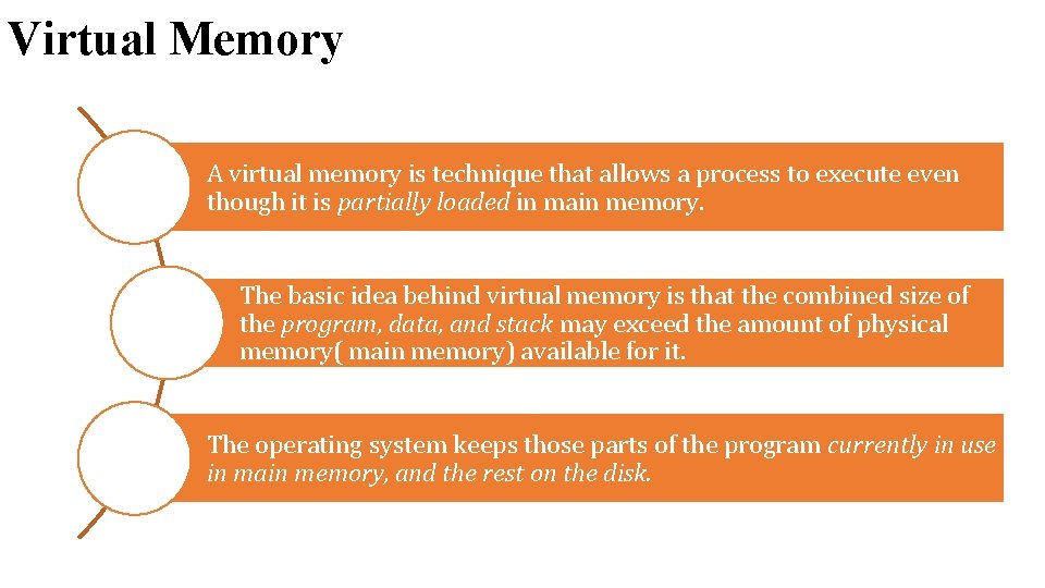 Virtual Memory A virtual memory is technique that allows a process to execute even Virtual Memory A virtual memory is technique that allows a process to execute even