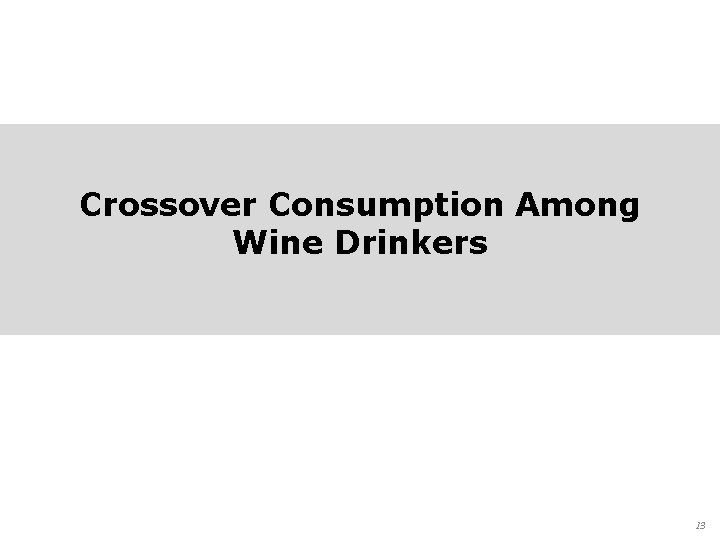 Crossover Consumption Among Wine Drinkers 13 