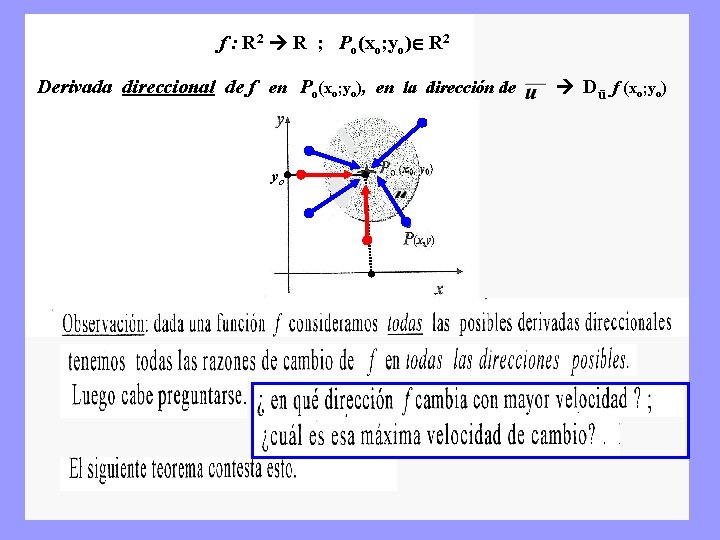 f : R 2 R ; Po(xo; yo) R 2 Derivada direccional de f