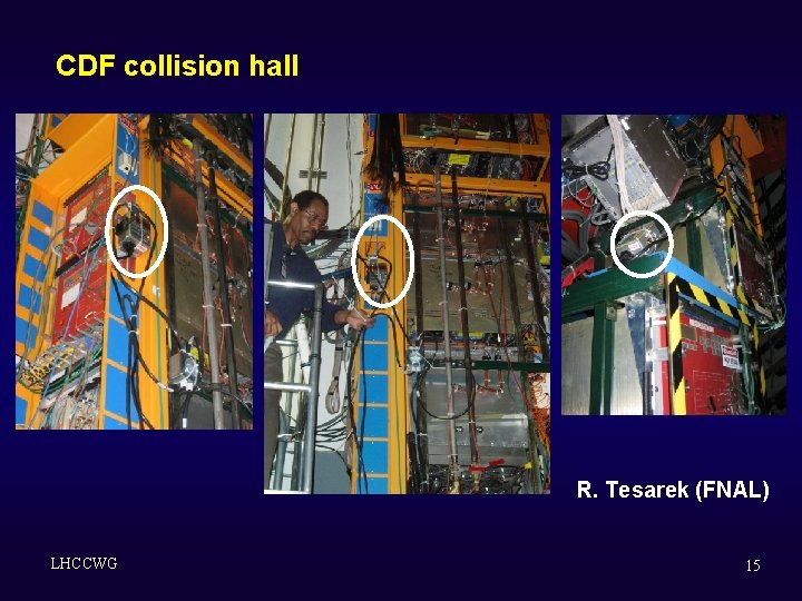 CDF collision hall R. Tesarek (FNAL) LHCCWG 15 CDF collision hall R. Tesarek (FNAL) LHCCWG 15