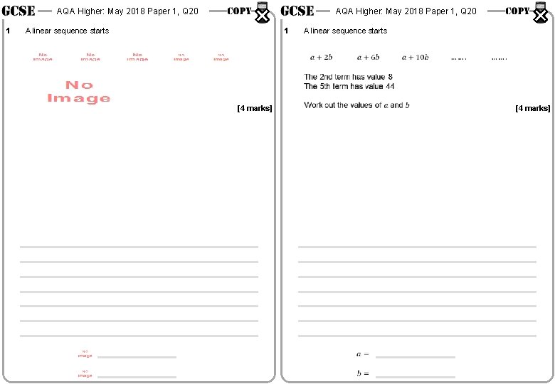 AQA Higher: May 2018 Paper 1, Q 20 1 AQA Higher: May 2018 Paper