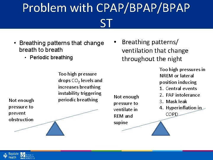 Problem with CPAP/BPAP ST • Breathing patterns that change breath to breath • Periodic