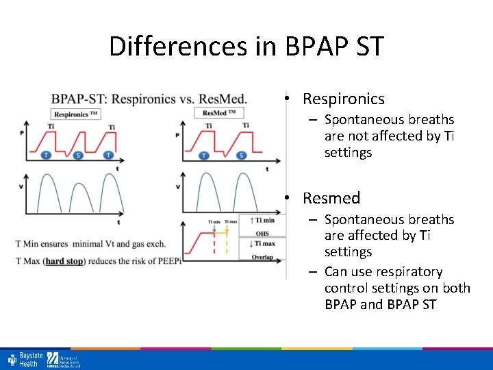 Differences in BPAP ST • Respironics – Spontaneous breaths are not affected by Ti