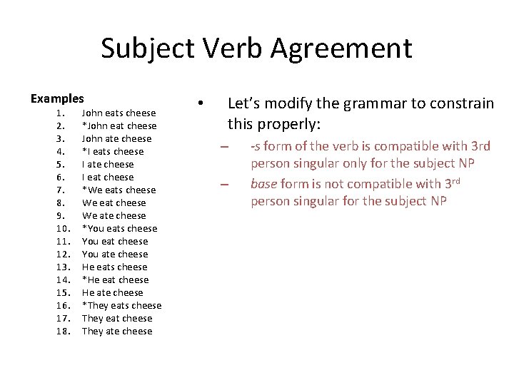 Subject Verb Agreement Examples 1. 2. 3. 4. 5. 6. 7. 8. 9. 10.