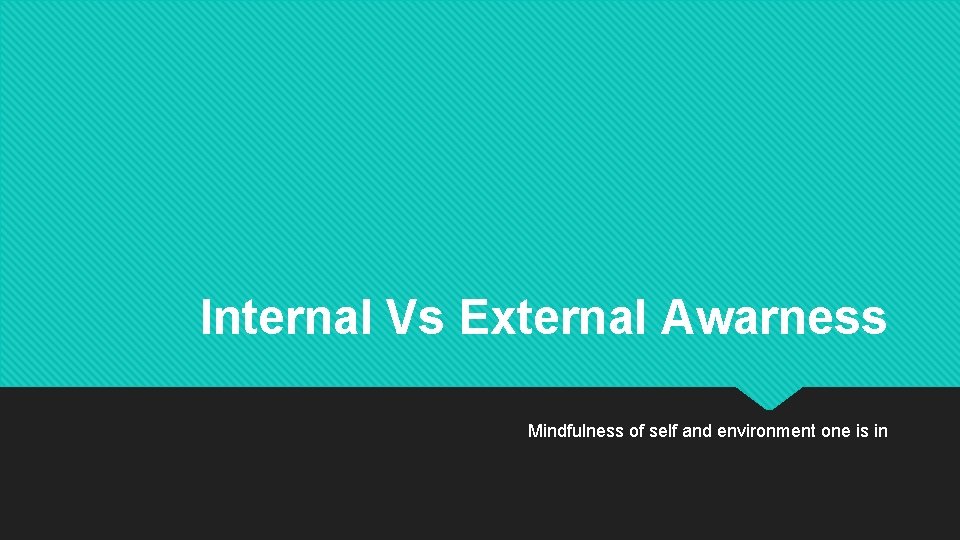 Internal Vs External Awarness Mindfulness of self and environment one is in 