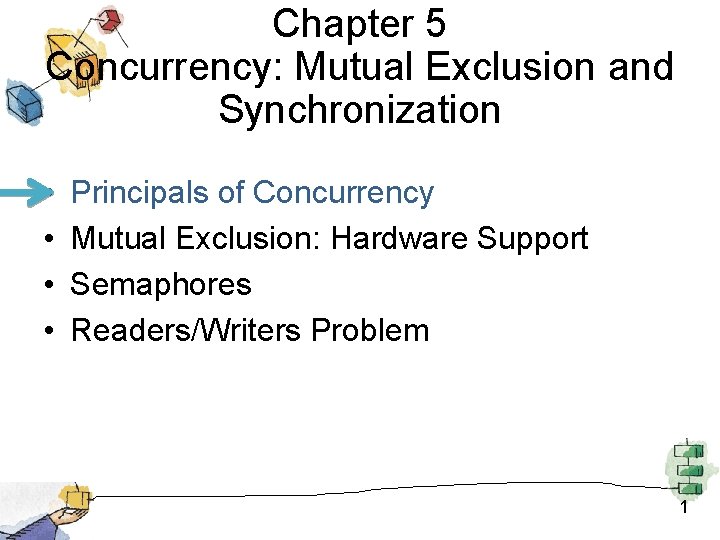 Chapter 5 Concurrency: Mutual Exclusion and Synchronization • • Principals of Concurrency Mutual Exclusion: