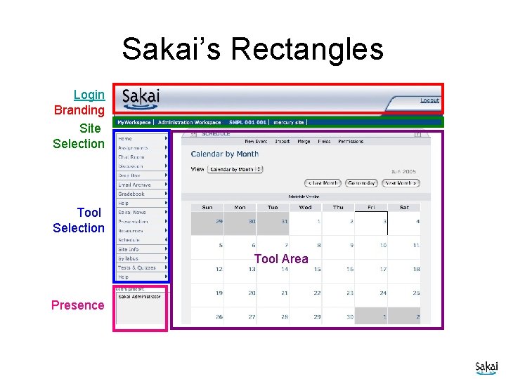 Sakai’s Rectangles Login Branding Site Selection Tool Area Presence 