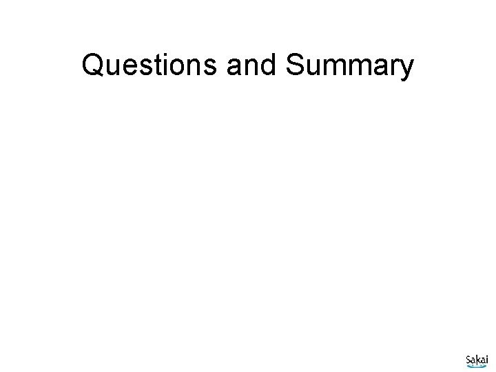 Questions and Summary 