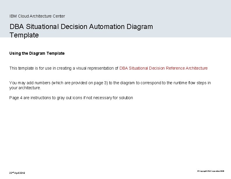 IBM Cloud Architecture Center DBA Situational Decision Automation Diagram Template Using the Diagram Template