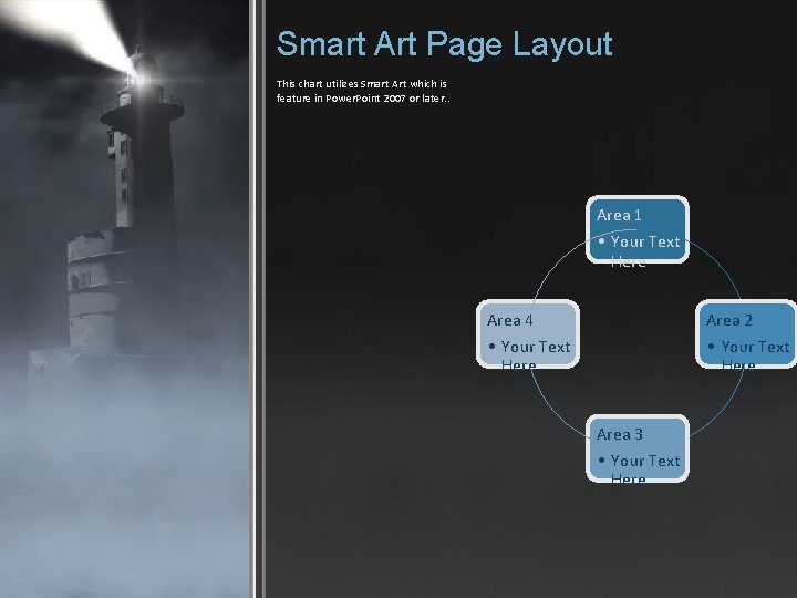 Smart Art Page Layout This chart utilizes Smart Art which is feature in Power.