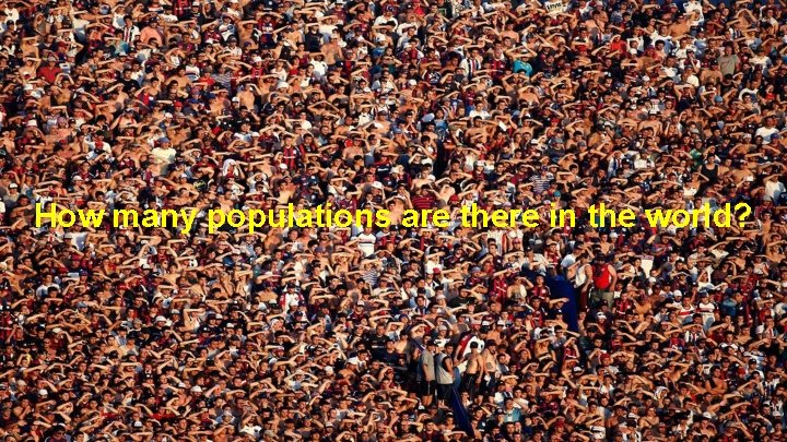 How many populations are there in the world? 