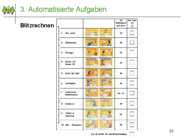 3. Automatisierte Aufgaben Blitzrechnen 2011 © PIK AS (http: //www. pikas. dzlm. de) 53