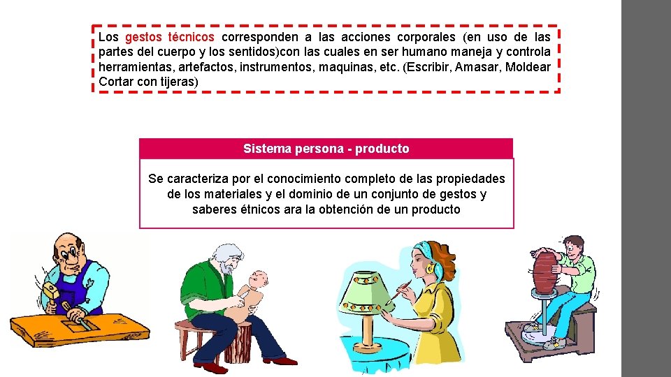 Los gestos técnicos corresponden a las acciones corporales (en uso de las partes del