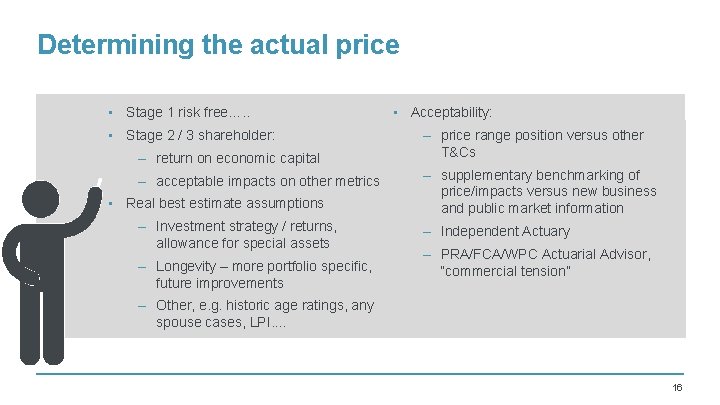 Determining the actual price • Stage 1 risk free…. . • Stage 2 /