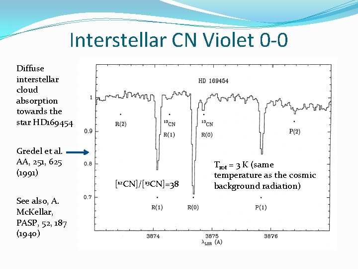 Interstellar CN Violet 0 -0 Diffuse interstellar cloud absorption towards the star HD 169454