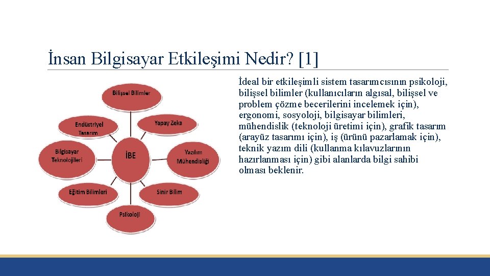 İnsan Bilgisayar Etkileşimi Nedir? [1] İdeal bir etkileşimli sistem tasarımcısının psikoloji, bilişsel bilimler (kullanıcıların