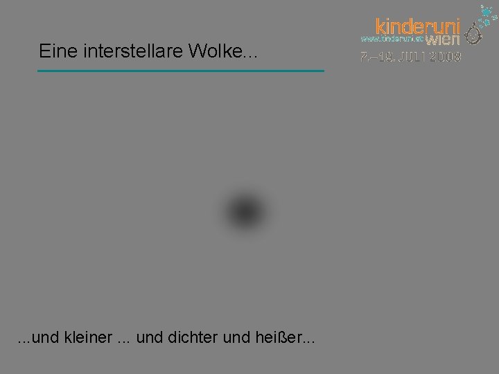 Eine interstellare Wolke. . . und kleiner. . . und dichter und heißer. .