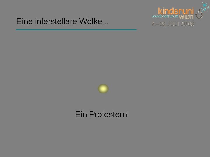 Eine interstellare Wolke. . . Ein Protostern! 