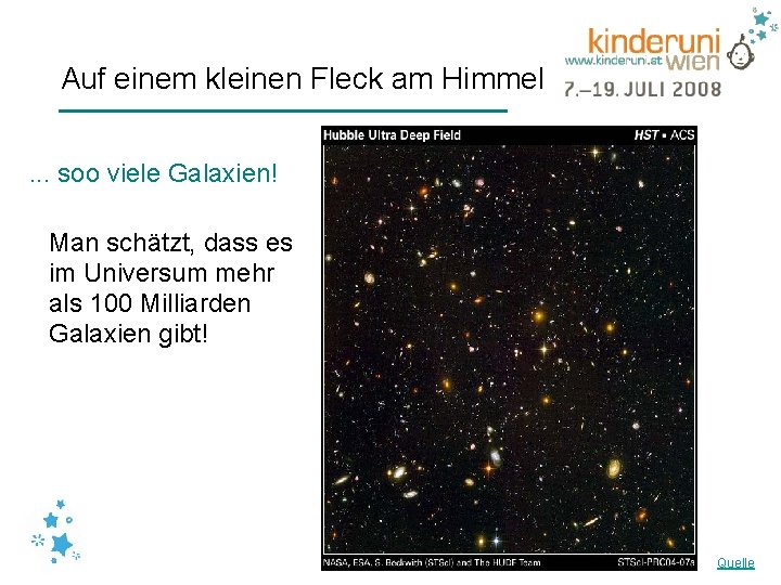 Auf einem kleinen Fleck am Himmel. . . soo viele Galaxien! Man schätzt, dass