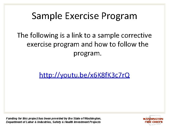 Sample Exercise Program The following is a link to a sample corrective exercise program Sample Exercise Program The following is a link to a sample corrective exercise program