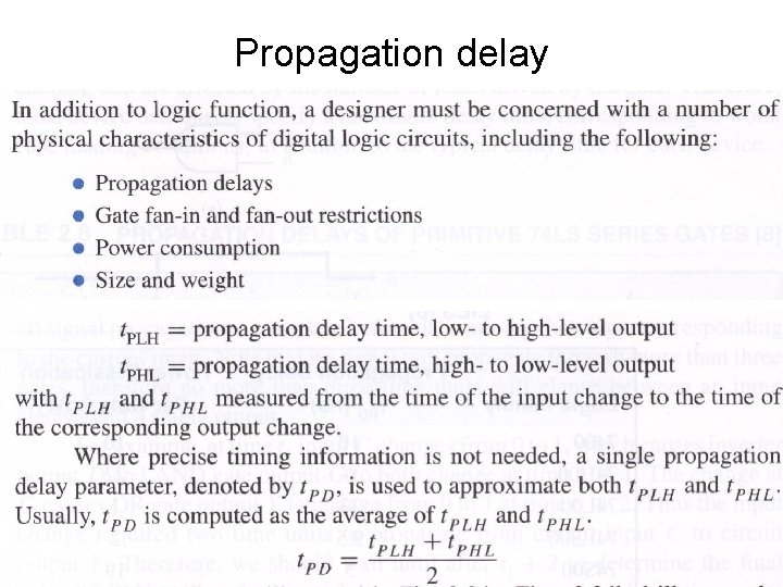 Propagation delay Propagation delay