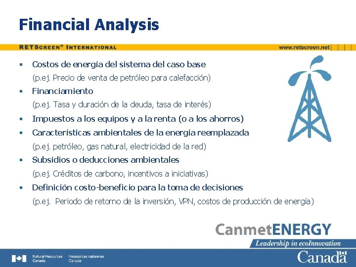 Financial Analysis § Costos de energía del sistema del caso base (p. ej. Precio