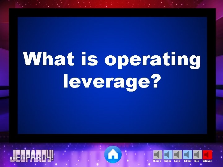 What is operating leverage? Theme Timer Lose Cheer Boo Silence 