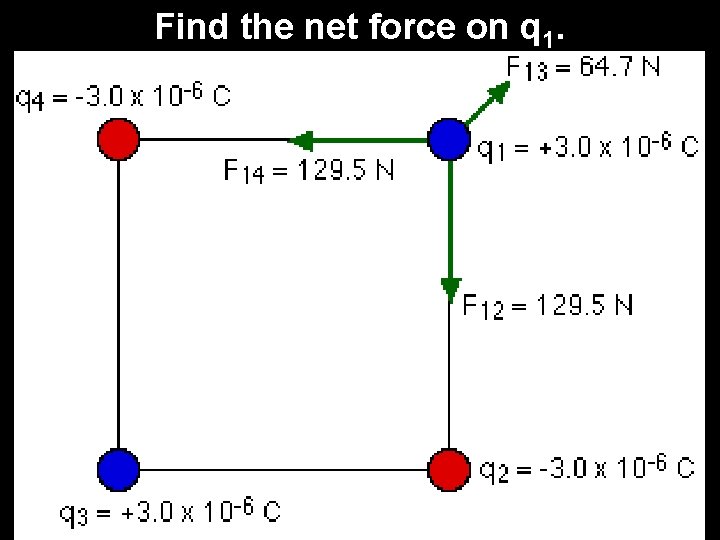 Find the net force on q 1. 