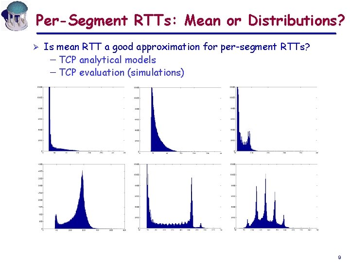 Per-Segment RTTs: Mean or Distributions? Ø Is mean RTT a good approximation for per-segment