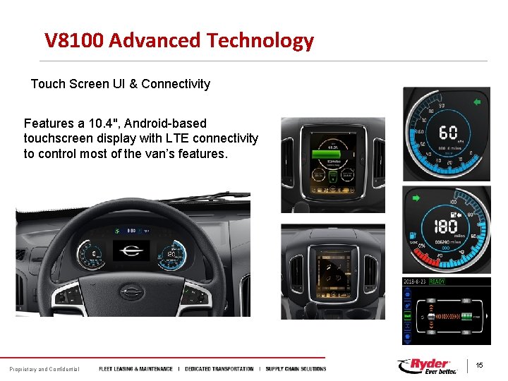 V 8100 Advanced Technology Touch Screen UI & Connectivity Features a 10. 4", Android-based