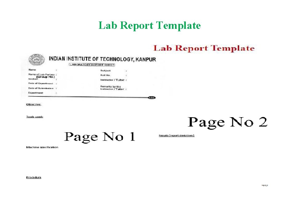 Lab Report Template Lab Report Template