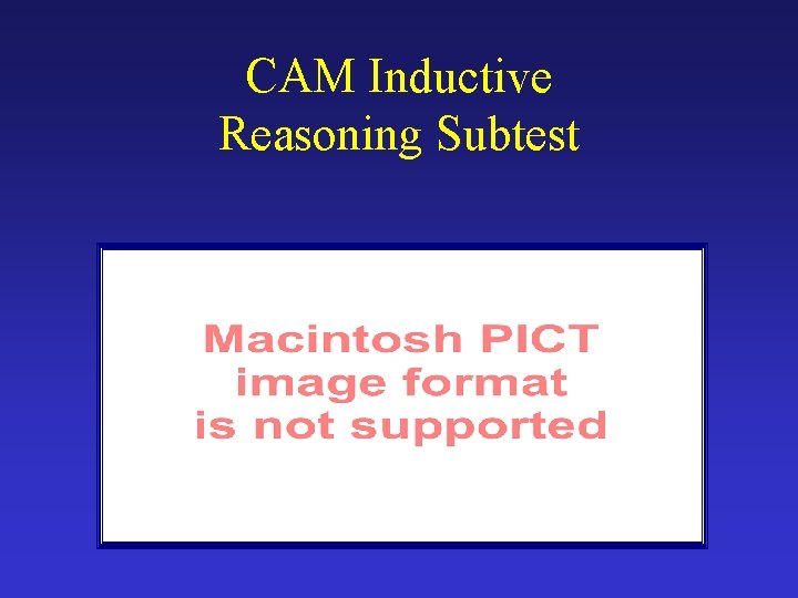CAM Inductive Reasoning Subtest 
