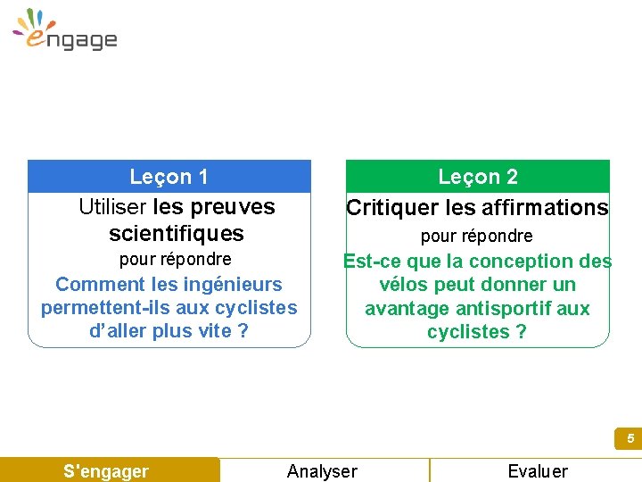 Leçon 1 Utiliser les preuves scientifiques Leçon 2 Critiquer les affirmations pour répondre Est-ce