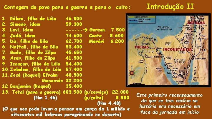 Contagem do povo para a guerra e para o culto: 1. Rúben, filho de
