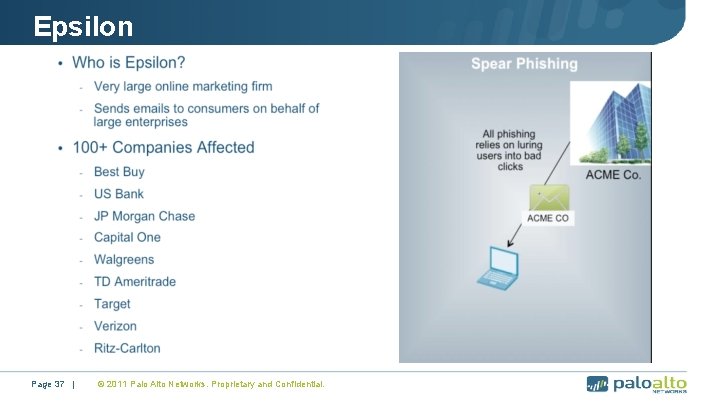 Epsilon Page 37 | © 2011 Palo Alto Networks. Proprietary and Confidential. 