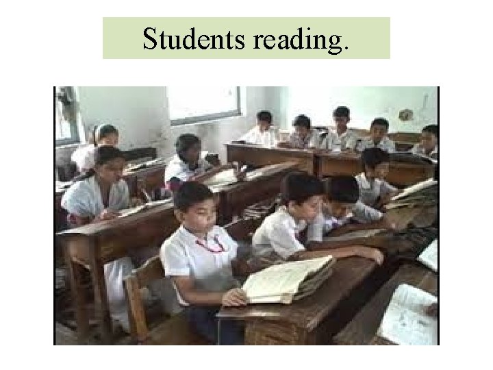 Students reading. 