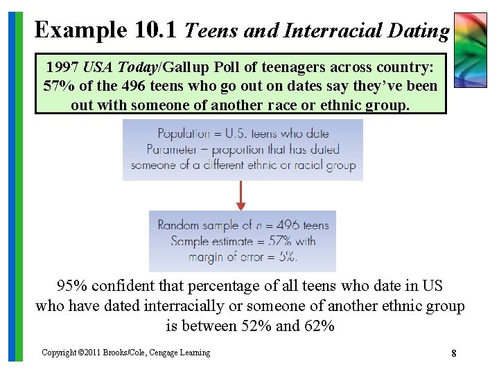 Example 10. 1 Teens and Interracial Dating 1997 USA Today/Gallup Poll of teenagers across