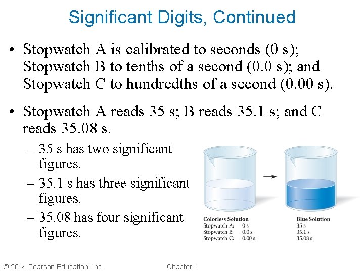 Significant Digits, Continued • Stopwatch A is calibrated to seconds (0 s); Stopwatch B